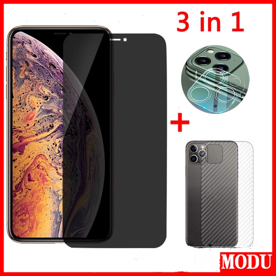 3 in 1 กระจกนิรภัยกันรอยหน้าจอ กันแอบมอง สําหรับ Huawei Y7A Y9A Y6P Y7P Y8P Y9 Y7 Y6 Y6S Y9S Pro Pri
