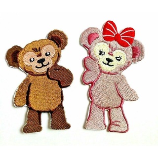 ตัวรีดติดเสื้อ ตกแต่งเสื้อลูกรัก ของแต่งเสื้อลูกแฝด Duffy Bear &amp; Shellie May Disney Character Iron On Embroidery Patch