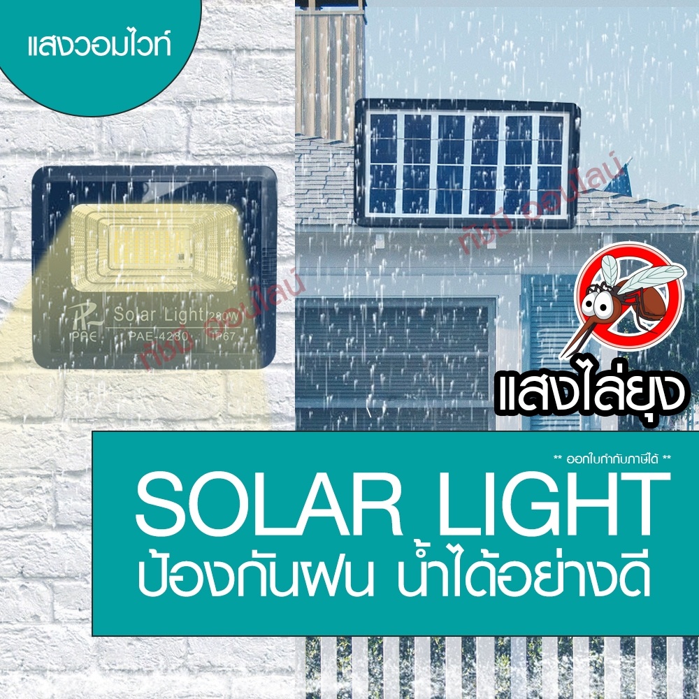 แท้ Solar Light โคมไฟโซล่าเซล ไฟติดผนัง 280W 150W 100W สปอร์ตไลท์ PAE4820 PAE-5100 PAE-5150 พร้อมส่ง