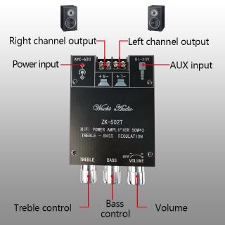 ZK-502T TPA3116D2 ซับวูฟเฟอร์เครื่องขยายเสียง แบบ 2 ช่อง กำลังไฟ 50 วัตต์ เสียงเบส สเตอริโอ