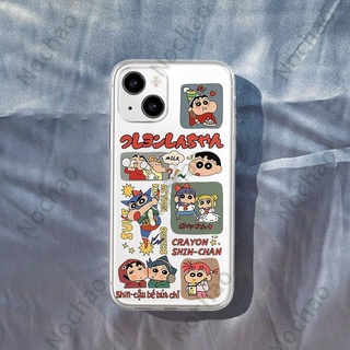 เคสโทรศัพท์มือถือแบบใส ลายการ์ตูนชินจังจอมแก่น สําหรับ Iphone 14 pro max 14 Promax 13 12 11 xs xr