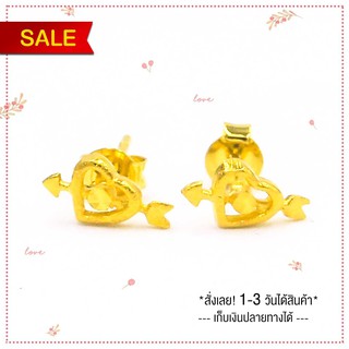 e58⚡Sale!! ต่างหูทอง⚡ต่างหูหุ้มทอง เศษทอง ชุบทอง 5 ไมครอน ไม่ลอก ไม่ดำ ไม่เขียว รับประกัน!!❤️ต่างหูแป้นเจาะ