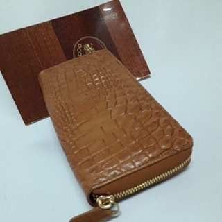 crocrodile  tan purse 1 zip wallet กระเป๋าสตางค์จระเข้1299