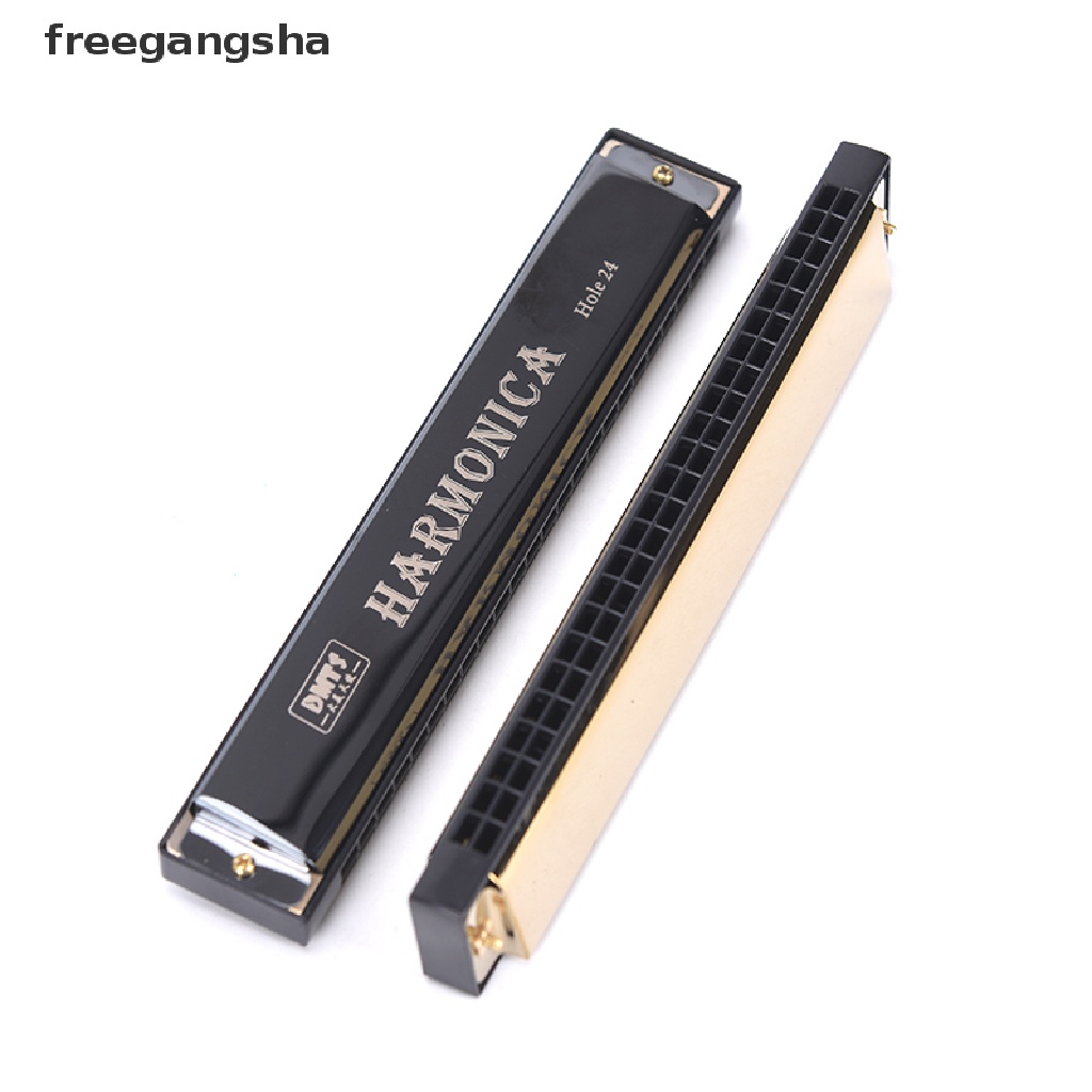 [FREG] 24 Hole Key Of C Play Harmonica Tremolo Harmonica Mouth Organ Double Row Blues FDH