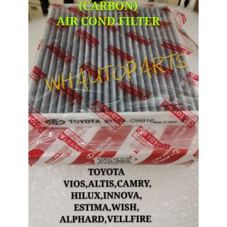 ไส้กรองอากาศ (คาร์บอน) สําหรับรถยนต์ TOYOTA VIOS ALTIS CAMRY HILUX INNOVA ESTIMA WISH ALPHARD VELLFIRE AIR COND FILTER( 87139-0N010)