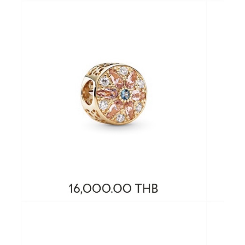 Pandora pink flower charm 14k used shopee thailand