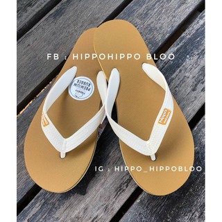 สีน้ำตาลอ่อน คาราเมล Brown Caramel Hippo Bloo  รองเท้าแตะฮิปโป  No .37-38-39-40-41