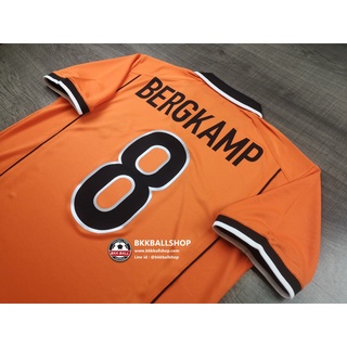 [Retro] - เสื้อฟุตบอล ย้อนยุค ทีมชาติ Holland Home ฮอลแลนด์ เหย้า ชุดฟุตบอลโลก ปี 1998 พร้อมเบอร์ชื่อ 8 BERGKAMP