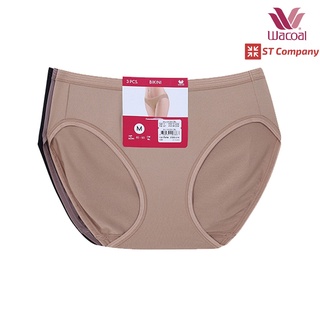 กางเกงใน Wacoal Bikini Panty pack 3 ชิ้น เบจ-น้ำตาลไหม้-ดำ รุ่น WU1M29/WQ6M29 กางเกงในหญิง ผู้หญิง หญิง วาโก้