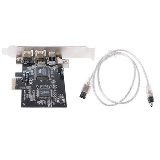 wili pci - e 1 x ieee 1394 a 4 port (3+1) firewire อะแดปเตอร์การ์ดเชื่อมต่อสายไฟ 6-4 pin สําหรับเดสก์ท็อป pc