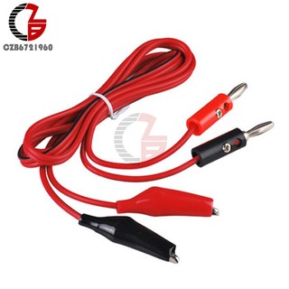 1M Alligator Cilp to AV Banana Plug Test Cable Lead Connector Dual Tester Probe Crocodile Clip for Multimeter Measure