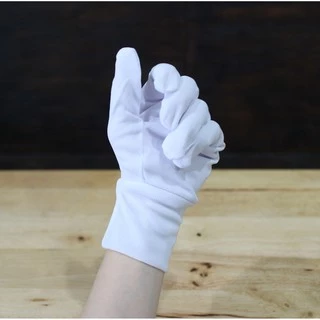 ถุงมือผ้า ไนล่อน ถุงมือจราจร ของไทย ข้อมือติดกระดุมและข้อมือยางยืด