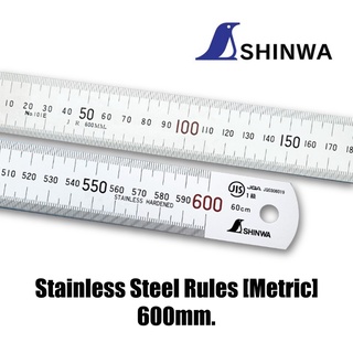 SHINWA  ไม้บรรทัดสแตนเลส 600มม./Stainless Steel Ruler 600mm. (H-101E)