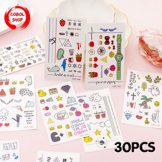 COBOL (30 ขิ้น) TATTOO แทททูฮยอนอา สติ๊กเกอร์tattoo สติ๊กเกอร์ แทททู Sticker Tattoo แทททูมินิมอล แทททูฮยอนอา