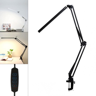 LED Folding Metal Clamp Desk Lamp USB Clip Table Lights Long Arm Dimming Table Lamp