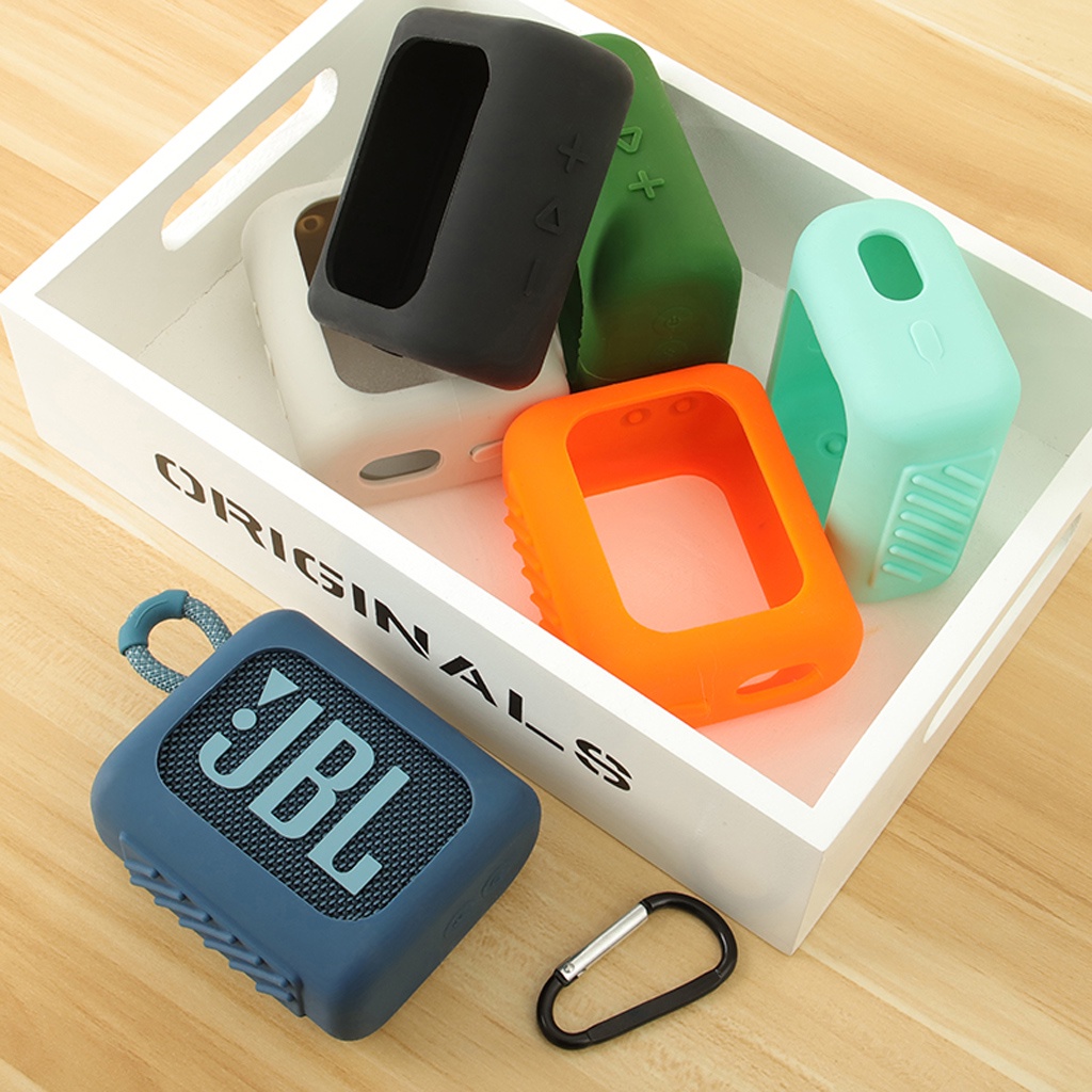เคสซิลิโคนแบบพกพาฝาครอบป ้ องกันลําโพงสําหรับลําโพง JBL GO 3