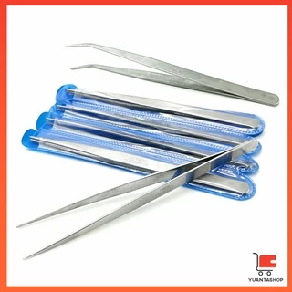 คีบหนีบสแตนเลส ปากคีบ มี 2 แบบ ปากคีบงอ ปากคีบแหลม จับสบายมือ Stainless steel tweezers