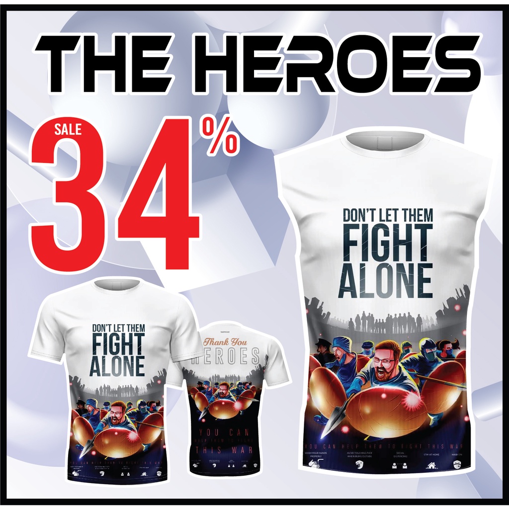 🌈ใส่โค้ดSENSEI20Pลด20%✨เสื้อแขนสั้นพิมพ์ลาย(หน้า-หลัง) SENSEI ลายHEROES2