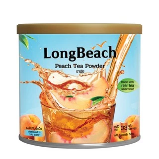ลองบีชผงอเมริกัน ชาพีช แบบกระป๋อง ขนาด 400 กรัม LongBeach American Iced Tea - Peach Tea Can Size400g.