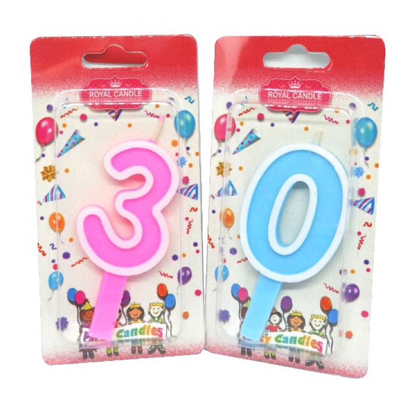 Number candles เทียนตัวเลขสีพาสเทล (1 เเพ็คบรรจุ 10 ชิ้น/เลข)