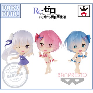 Banpresto Figure - Re Zero - Starting Life in Another World Chibi Kyun-Chara Emilia Rem Ram Lot JP ฟิกเกอร์ เรม ของแท้ ญ