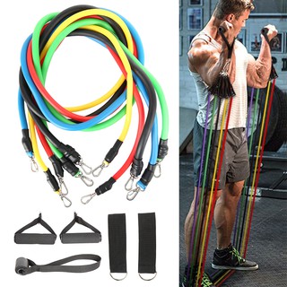 ยางยืดออกกำลังกาย ยางยืด สายแรงต้าน 11 pcs สายแรงต้าน สายยาง Resistance Bands Set สร้างกล้ามเนื้อ