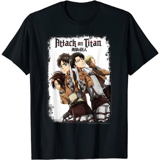 ผ้าฝ้ายคอกลมเสื้อยืด พิมพ์ลายโลโก้ Attack on Titan Group Swords สไตล์วินเทจ คลาสสิก สําหรับผู้ชาย และผู้หญิงfrom S-4XL