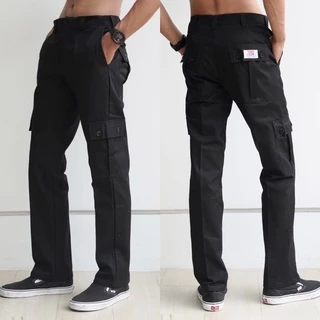 กางเกง cargo ขากระบอกกลาง (เนื้อผ้าเวสป้อย)