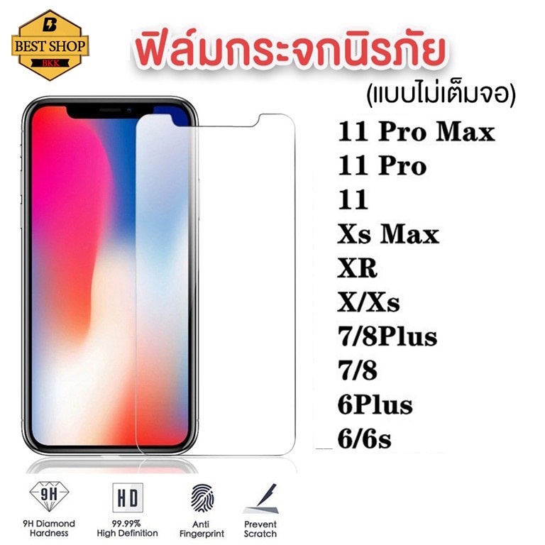 ฟิล์มกระจกใส สำหรับ IPHONE 9Hของแท้! สำหรับ IPhone 13 Pro max 12 pro max 12mini/11pro max/x/xr/xsmax/7/7plus/6/6plus/5