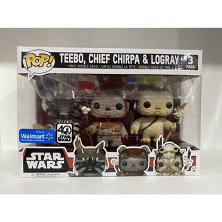 Funko Pop Teebo Chief Chirpa &amp; Logray Star Wars 3 Pack Exclusive