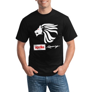 เสื้อยืดคอกลมเสื้อยืดลําลอง พิมพ์ลายโลโก้ Aprilia Racing-Motorcycle สําหรับผู้ชายS-5XL