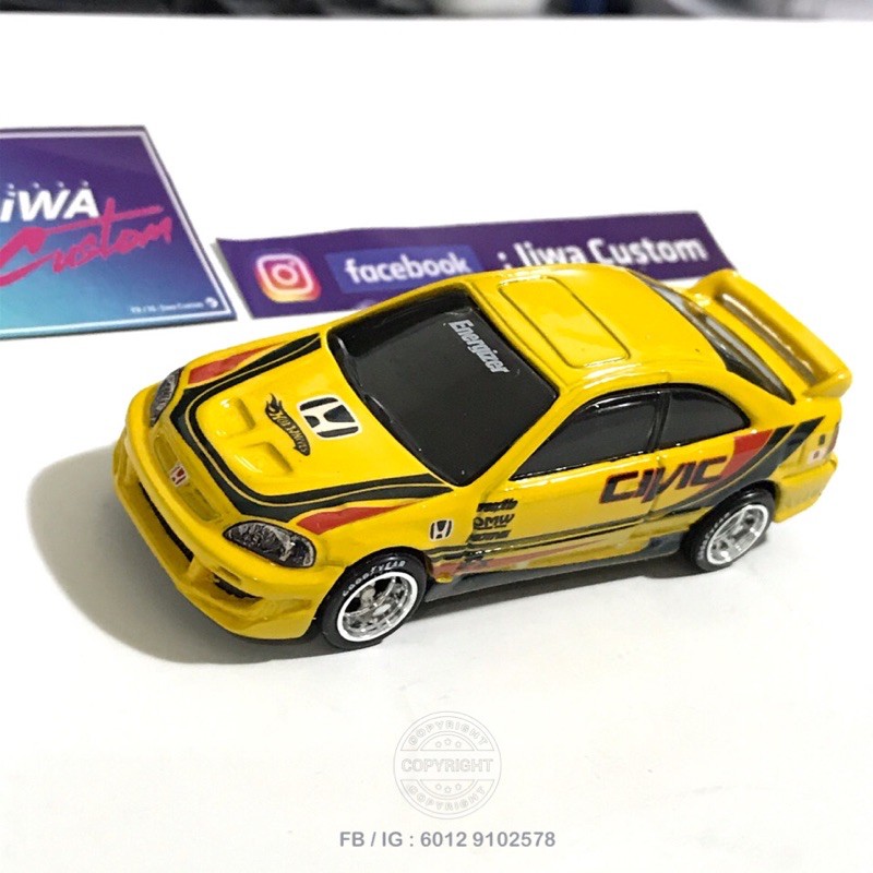 Custom hotwheels civic ek coupe enegizer