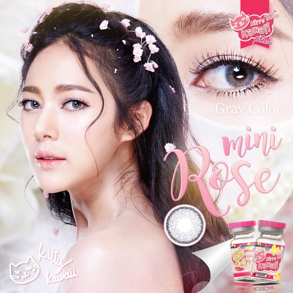 คอนแทคเลนส์ กรองแสง kitty kawaii  เท่าตา (mini rose)