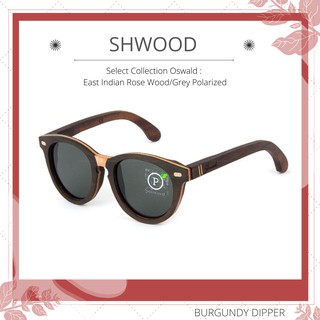 แว่นกันแดด Shwood Oswald : East Indian Rose Wood/Grey Polarized