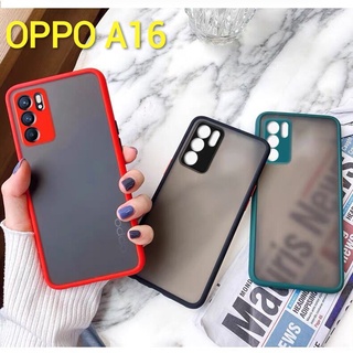 A16(พร้อมส่งในไทย)เคสขอบนิ่มหลังแข็งขุ่นคลุมกล้องOPPO  A16