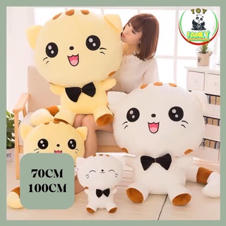 ตุ๊กตาแมวน้อยน่ารักหัวโต มีให้เลือก 3 สี ขนาด 100CM 80CMและ 70CM ผ้าเงานุ่มนิ่ม ของขวัญ รางวัล รับเขียนการ์ดอวยพรวันเกิด