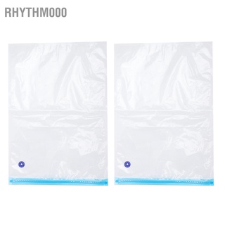 Rhythm000 ถุงซิปสูญญากาศสําหรับเก็บอาหาร 2 ชิ้น 50X35 ซม. พร้อมปากเป่า 3 ซม.