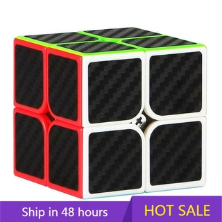 รูบิคปริศนา คาร์บอนไฟเบอร์ ขนาด 2X2X2 สีดํา ของเล่นสําหรับเด็ก