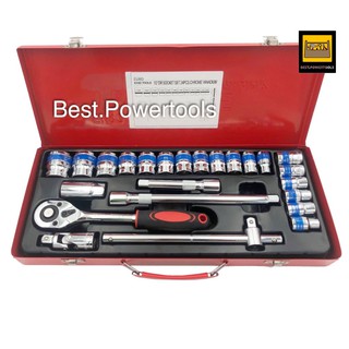 Euro king tools ชุดเครื่องมือ ประแจ ชุดบล็อก 24 ชิ้น ขนาด 1/2 (4หุน) CR-V แท้