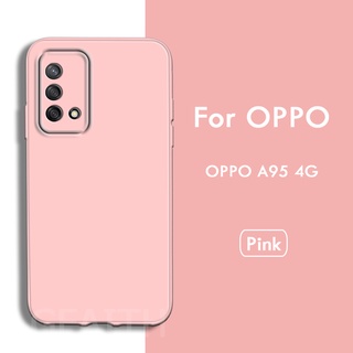 ใหม่ เคสโทรศัพท์มือถือ ซิลิโคนนิ่ม TPU กันรอยเลนส์กล้อง สีพื้น สําหรับ OPPO A57 A77S A95 4G A95 A57