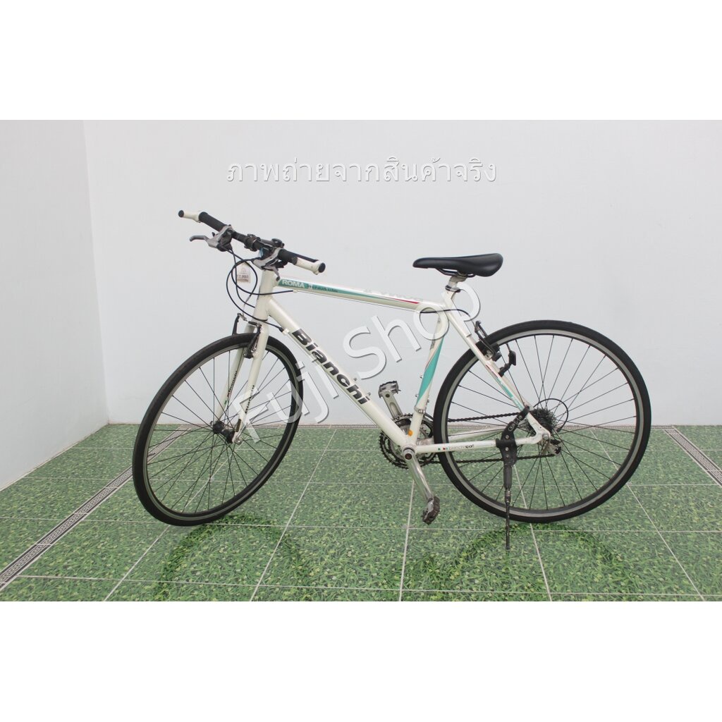 จักรยานไฮบริดญี่ปุ่น - ล้อ 700 mm. - มีเกียร์ - อลูมิเนียม - Bianchi - สีขาว [จักรยานมือสอง]