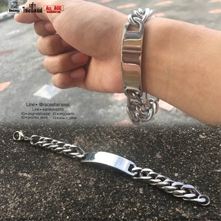 สร้อยข้อมือ หน้าปัดเงา สแตนเลสแท้10มิล