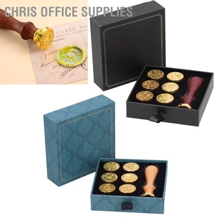 Chris office Supplies Diy แสตมป์ด้ามจับไม้สําหรับปิดผนึกซองจดหมาย