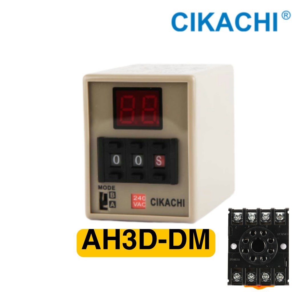 CIKACHI AH3D-DM 220V 24VDC 380V Timer ไทม์เมอร์