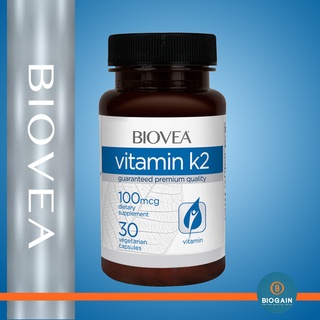 BIOVEA VITAMIN K2 100 mcg (with Alfalfa) / 30 Vegetarian Capsules