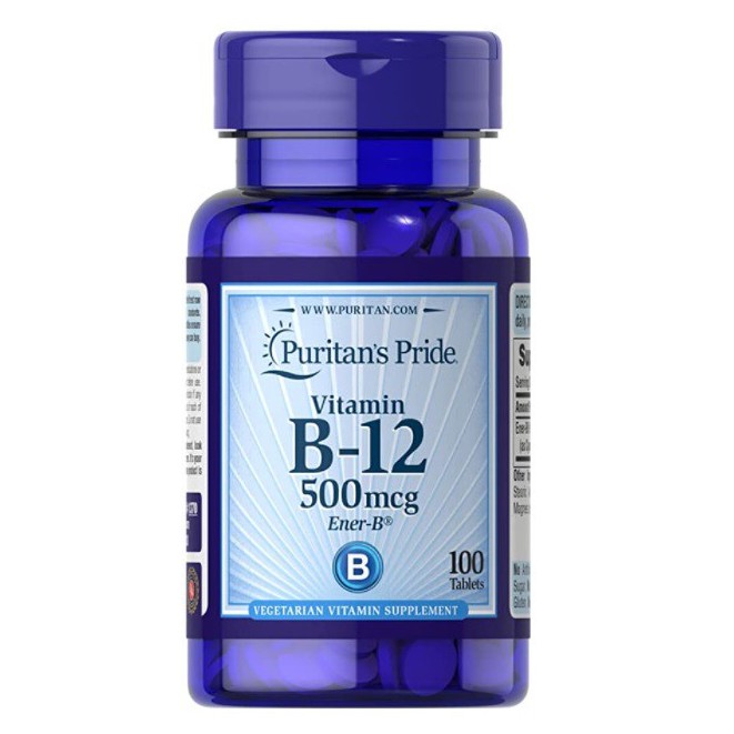 วิตามินบี12 Puritan's Pride Vitamin B-12 500 mcg-100 Tablets  B12