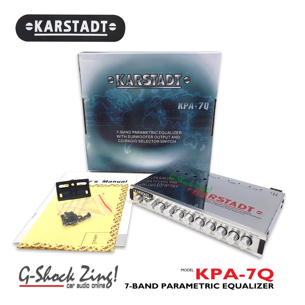 KARSTADT เครื่องเสียงรถยนต์/ตัวปรับเสียง/ปรีแอมป์รถยนต์ 7Band/7แบนด์ แยกซับอิสระ(ปุ่มกดเก็บได้) KARSTADT รุ่น KPA-7Q