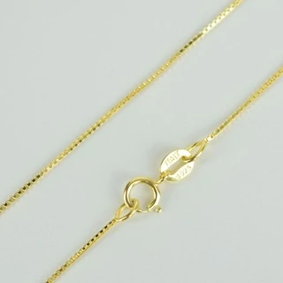 ของแท้ 100% 925 เงินสเตอร์ลิงสร้อยคอทองชุบทองสไตล์ที่แตกต่างกัน/ยาว 5 สไตล์ 18เค ทอง กระดูกไหปลาร้า โซ่กล่อง
