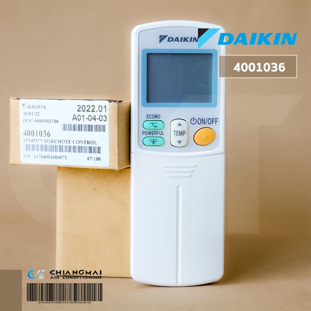 4001036 / ARC433A92 รีโมทแอร์ Daikin รีโมทแอร์ไดกิ้น ของแท้ศูนย์ไดกิ้น