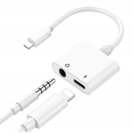 สายแปลงไอโฟน 2 In 1 Lightning To 3.5mm #2333